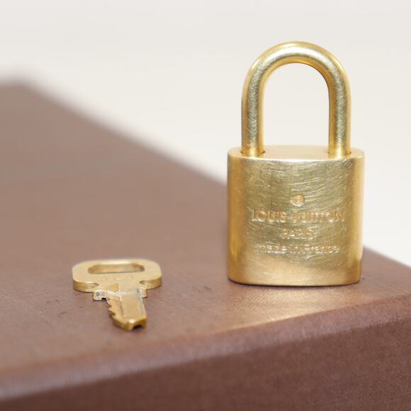Louis Vuitton Brass Padlock & Key Set #324 Made in France - Picture 2 of 3